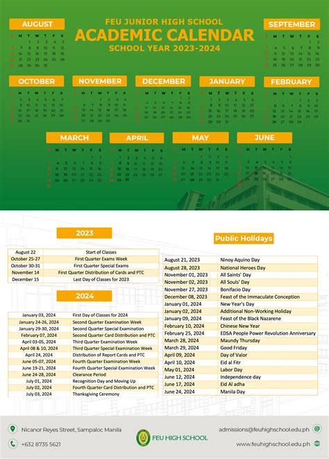 feu school calendar 2023|Senior High School FAQs .